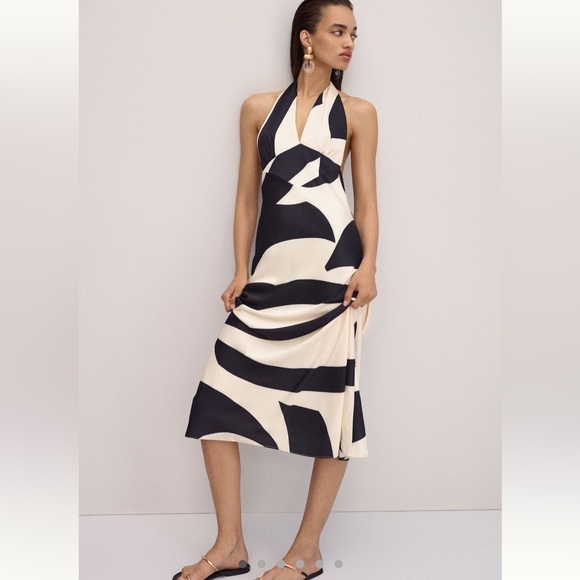 Anthropologie Bardot Citron Halter Midi Dress Size 10 NWT / Flawed* - Picture 5 of 16